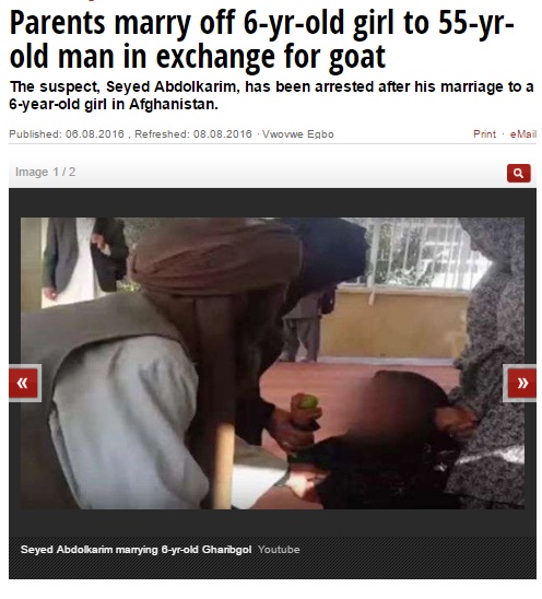 【海外発！Breaking News】「米やヤギと交換に」6歳の娘を55歳の男に嫁がせた親（アフガニスタン）