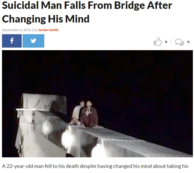 【海外発！Breaking News】人々の説得に自殺を思いとどまった男性、吊り橋から降りる途中で転落死（露）