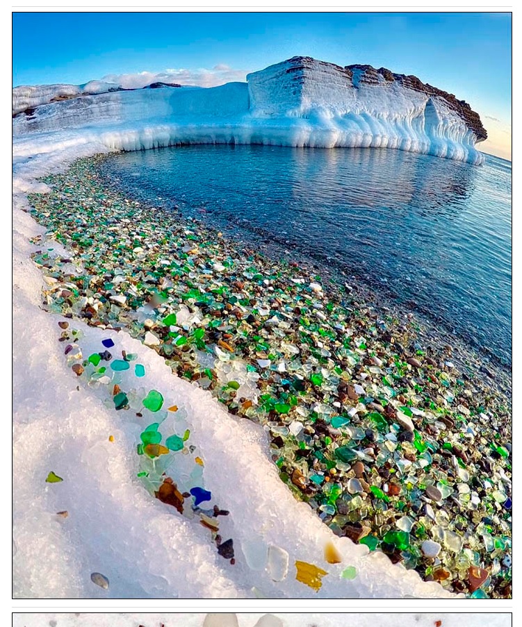 浜辺を埋め尽くす、ガラスの数々（出典：http://siberiantimes.com）