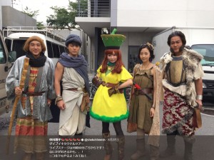 メレブ、ヨシヒコ、アリーナ姫、ムラサキ、ダンジョー（画像は『中川翔子　2017年8月27日付Twitter「ダイブイキタクナルツアー ライブステージは16時50分ごろからです！」』のスクリーンショット）