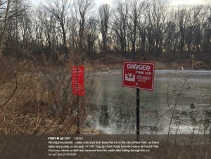少年が溺れた池（画像は『FDNY　2018年2月6日付Twitter「We implore parents - make sure your kids know the ice in the city of New York, on these lakes and ponds, is not safe」』のスクリーンショット）