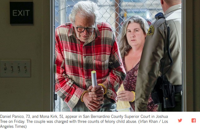 虐待の罪で逮捕された夫婦（画像は『Los Angeles Times　2018年3月2日付「Friends say Joshua Tree couple is extremely poor, not abusive」（Irfan Khan / Los Angeles Times）』のスクリーンショット）