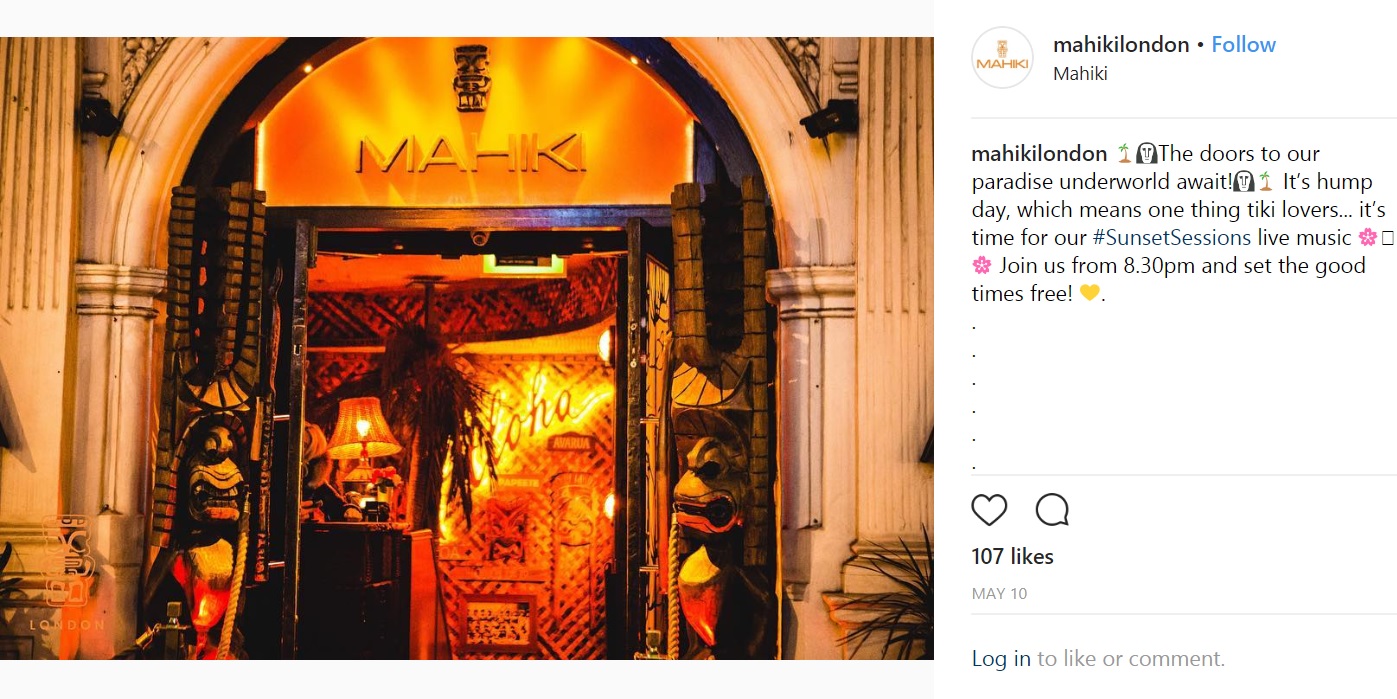 夜遊びがお好きなヤングロイヤル御用達のMahiki（画像は『Mahiki　2018年5月9日付Instagram「The doors to our paradise underworld await!」』のスクリーンショット）