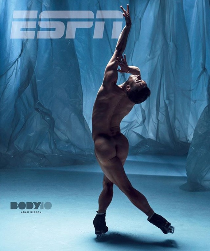 『ESPN The Magazine』に登場したアダム（画像は『Adam Rippon　2018年6月25日付Instagram「Getting to shoot ESPN’s Body Issue was amazing, but being one of their covers is so awesome, unreal, and honestly WTFFFF!!!」』のスクリーンショット）