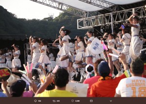 SKE48『美浜海遊祭2018』でのライブステージ（画像は『高柳明音　2018年8月6日付Twitter「＃美浜海游祭  SKE48 Special Live Show supported by アイア 楽しかったああぁぁぁあ」』のスクリーンショット）