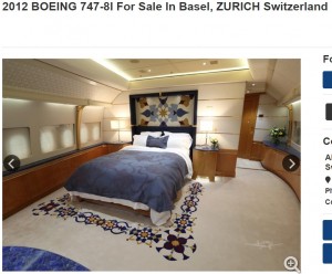 ベッドルームも完備（画像は『Controller.com　2018年8月21日付「2012 BOEING 747-8I For Sale In Basel, ZURICH Switzerland」』のスクリーンショット）