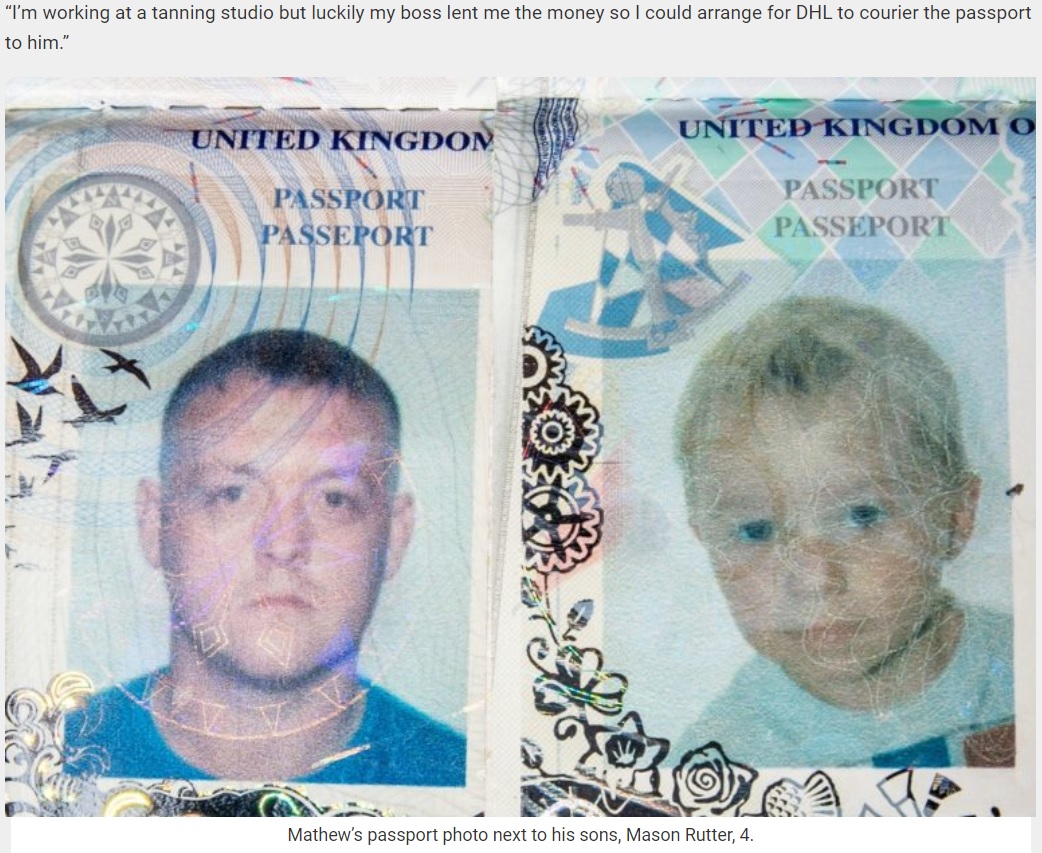 44歳父（左）と血の繋がりのない4歳息子（右）のパスポート（画像は『real fix　2018年9月20日付「Dad Managed To Fly From UK To Poland Using His Four-Year-Old Step-Son’s Passport」（SWNS/REALFIX）』のスクリーンショット）