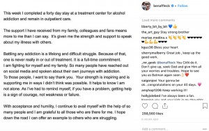 施設退所後にベンが投稿した表明文（画像は『Ben Affleck　2018年10月4日付Instagram』のスクリーンショット）