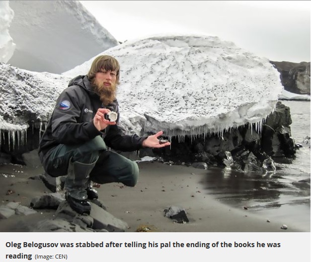 本のネタをバラしたことから刺された被害者の同僚男性（画像は『Daily Record　2018年10月30日付「Scientist in remote Antarctic outpost stabs colleague who told him endings of books he was reading」（Image: CEN）』のスクリーンショット）