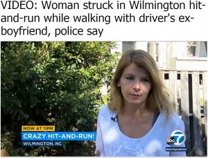 轢き逃げされたクリスティーナさん（画像は『abc11.com　2019年2月9日付「VIDEO: Woman struck in Wilmington hit-and-run while walking with driver’s ex-boyfriend, police say」』のスクリーンショット）