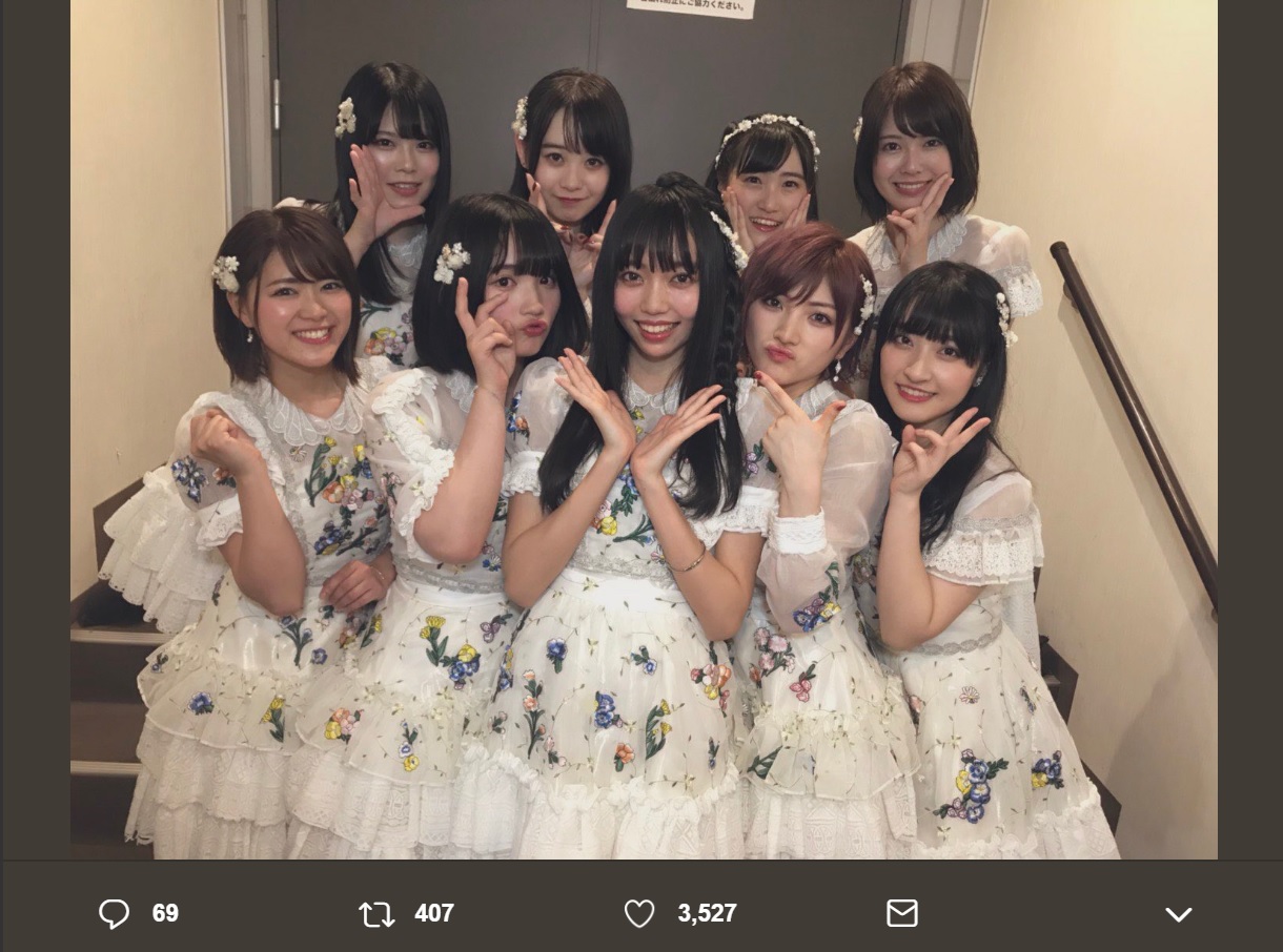 『AKB48グループ歌唱力No.1決定戦 ファイナリストLIVE』に出演した9人（画像は『矢作萌夏　2019年3月25日付Twitter「ついに終わっちゃった～ この期間で歌の楽しさを改めて実感できました！」』のスクリーンショット）