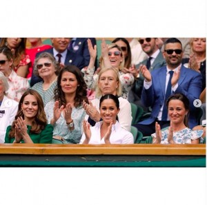 キャサリン妃の妹ピッパさんも並ぶ（画像は『Kensington Palace　2019年7月13日付Instagram「The Duchess of Cambridge, ＠Wimbledon Patron, and The Duchess of Sussex attended the ＃Wimbledon」』のスクリーンショット）