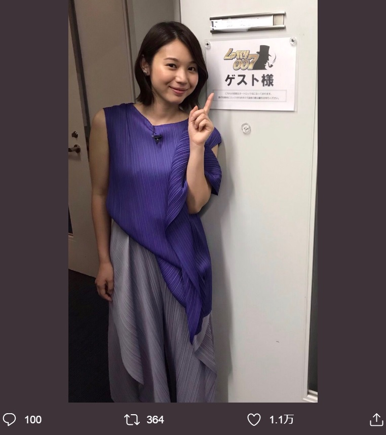 『しゃべくり007』に出演した金沢美穂（画像は『金澤美穂　2019年9月2日付Twitter「七瀬ちゃんと奈緒ちゃんとご一緒できて心強かったですし、とっても嬉しかったです」』のスクリーンショット）