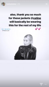 “Wife”と書かれたレザージャケット（画像は『Hailey Rhode Bieber　2019年10月1日付Instagram』のスクリーンショット）