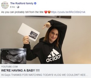 22人目の妊娠に喜ぶ44歳のスーさん（画像は『The Radford family　2019年10月20日付Facebook「As you can probably tell from the title」』のスクリーンショット）