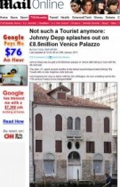 【イタすぎるセレブ達】ジョニー・デップ、ヴェネツィアで17世紀の宮殿を落札。