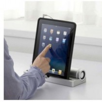 サンワサプライ　iPadに最適なスピーカー付きスタンド　400-SP013発売