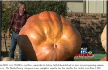 【海外発！Breaking News】618kgの巨大お化けカボチャ、米インディアナ州の男性が栽培に成功！