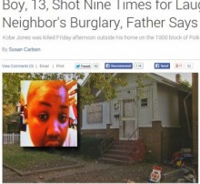 【海外発！Breaking News】13歳少年、9発も撃たれて死亡。発砲した隣人は「泥棒被害を笑われた気がした」（米）