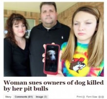 【海外発！Breaking News】ビーグル犬を隣家のピットブルに殺されるも、その飼い主に訴えられた！（米）