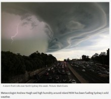 【海外発！Breaking News】パニック映画さながらの衝撃写真！　シドニーは連日ゲリラ豪雨と落雷被害。
