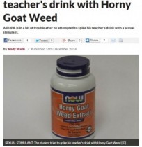 【海外発！Breaking News】女性教師の飲み物に性的興奮剤混入。「おかしな行動でクビになれば」と男子高校生。（米）