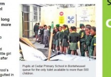 【海外発！Breaking News】児童500人の小学校でトイレが1か所のみ。新学期に長蛇の列が。（南ア）