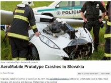【海外発！Breaking News】空飛ぶ車「AeroMobil」 発明者を乗せた飛行テストでなんと墜落。（スロバキア）