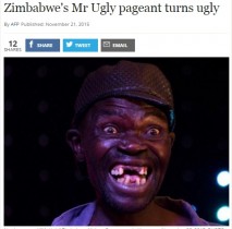 【海外発！Breaking News】ジンバブエの最も醜い男を選ぶコンテスト。「納得できない」と2位が大荒れ。