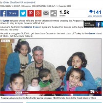 【海外発！Breaking News】ボート転覆、妻と子供7人が溺死。命懸けで欧州を目指すシリア難民。