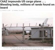 【海外発！Breaking News】現金輸送中の貨物機、中から男性の遺体が！（ジンバブエ）