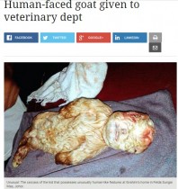 【海外発！Breaking News】半人半獣？　マレーシアで人間にそっくりなヤギの赤ちゃんが！＜閲覧注意＞