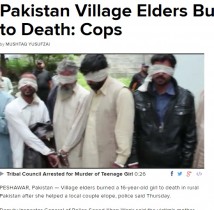 【海外発！Breaking News】隣人の駆け落ちを助けた少女、村の男15名に焼き殺される（パキスタン）