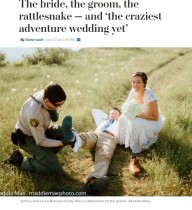 【海外発！Breaking News】結婚式の写真撮影で猛毒ヘビ現る　新郎をガブリ！（米）