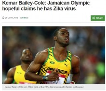 【海外発！Breaking News】不運続きの金メダリスト、陸上ケマー・ベイリー＝コール選手がジカ熱（ジャマイカ）
