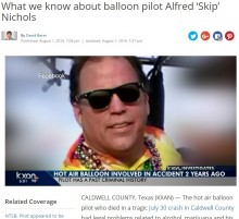【海外発！Breaking News】米・熱気球事故、パイロットの黒い過去が明らかに
