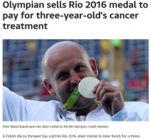 【海外発！Breaking News】リオで“銀”獲得したポーランドの選手、悪性腫瘍の男児を救うためメダルを競売に