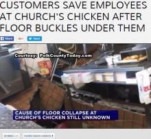 【海外発！Breaking News】レストラン調理場で床が抜け従業員3名が転落　そこに巨大フライヤーが！（米）
