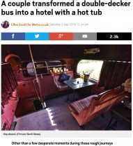 【海外発！Breaking News】英名物“二階建てバス”がバスタブ付きのホテルに！