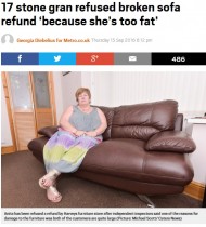 【海外発！Breaking News】壊れたソファの払い戻しを店側が拒否　理由は「アンタたちが太りすぎ」（英）