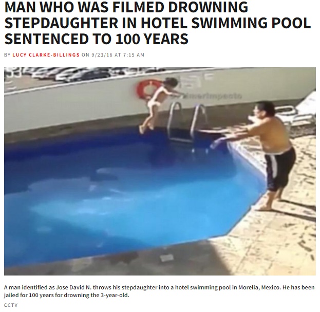3歳女児、継父にプールに放り投げられ溺死（出典：http://www.newsweek.com）