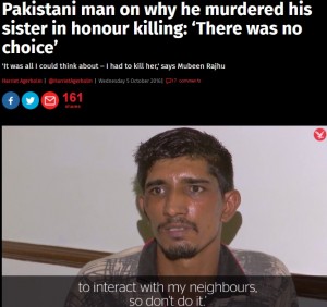 【海外発！Breaking News】「改宗したムスリムとの結婚など許さん」　18歳妹を殺した兄が名誉殺人を主張（パキスタン）