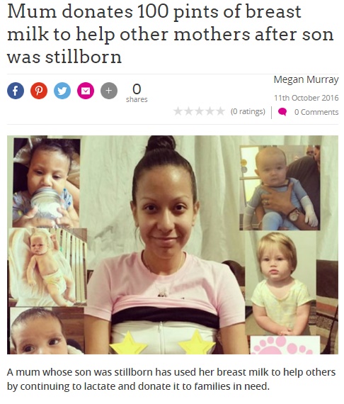 死産の悲しみを乗り越え、母乳をほかの赤ちゃんに与える女性（出典：http://www.goodtoknow.co.uk）
