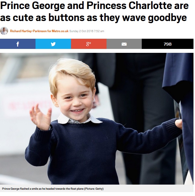 ジョージ王子、キュートな笑顔でカナダにお別れ（出典：http://metro.co.uk）