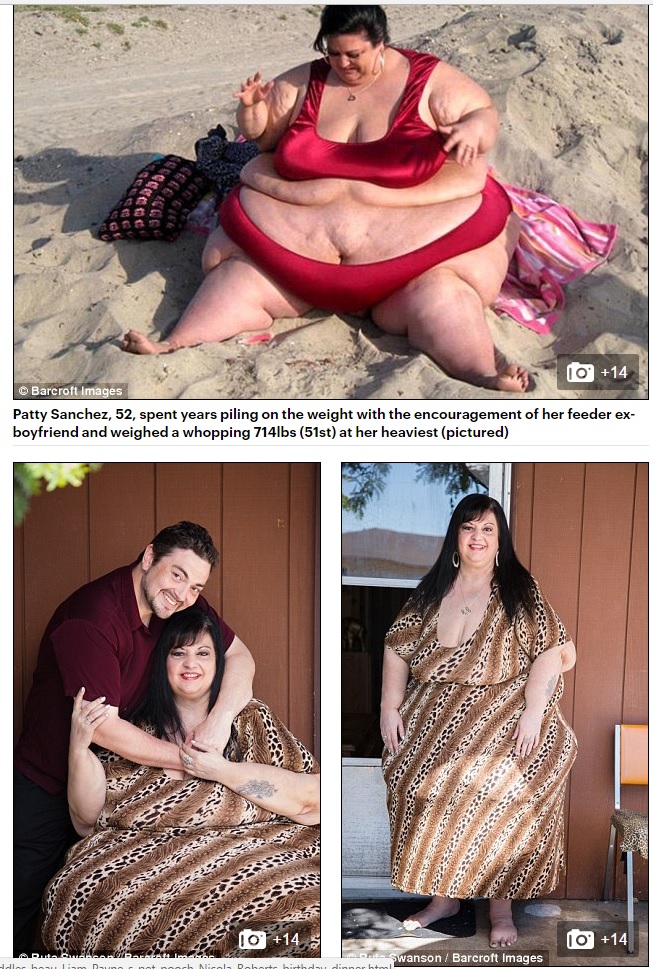 最高に太っていた頃（上）と減量に成功した女性（出典：http://www.dailymail.co.uk）
