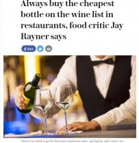 【海外発！Breaking News】英・辛口評論家　「外食時は格安ワインで十分。高級ワインは自宅で」