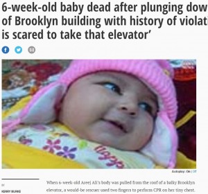 【海外発！Breaking News】エレベーターのかごが無く　乳児がベビーカーごと転落死（米）