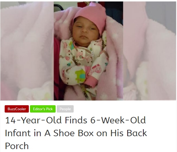 ナイキの箱に入った赤ちゃん、置き去りに（出典：http://newsbuzz58.com）