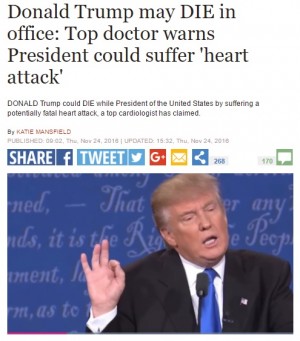 【イタすぎるセレブ達】ドナルド・トランプが抱える爆弾か　「職務中に心筋梗塞の危険性」と英心臓専門医