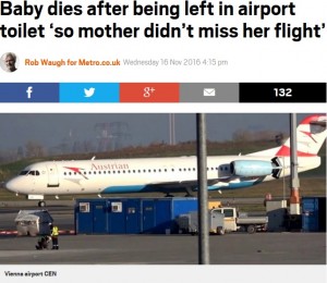 【海外発！Breaking News】「飛行機に乗り遅れたくなかった」　空港内のトイレで出産、赤ん坊を置き去りにした女を逮捕（オーストリア）
